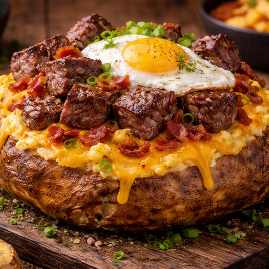 Steak + Egg  Loaded Breakfast Potato